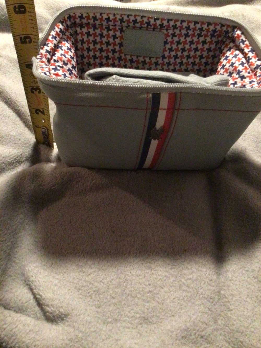 American Airlines 100th Anniversary Amenity Kit Bag Grey Red Blue - Picture 7 of 13